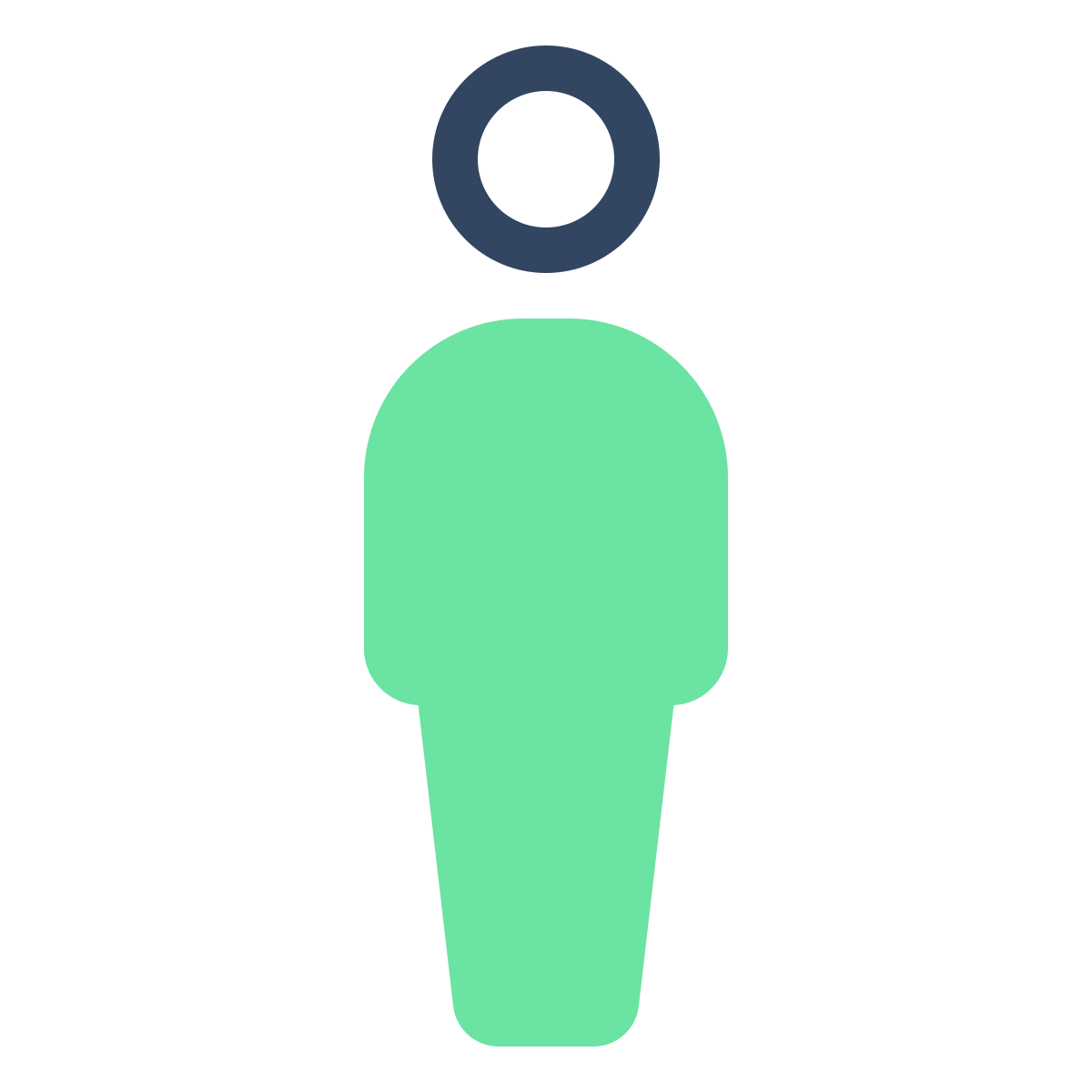 parakeet color style standing man icon