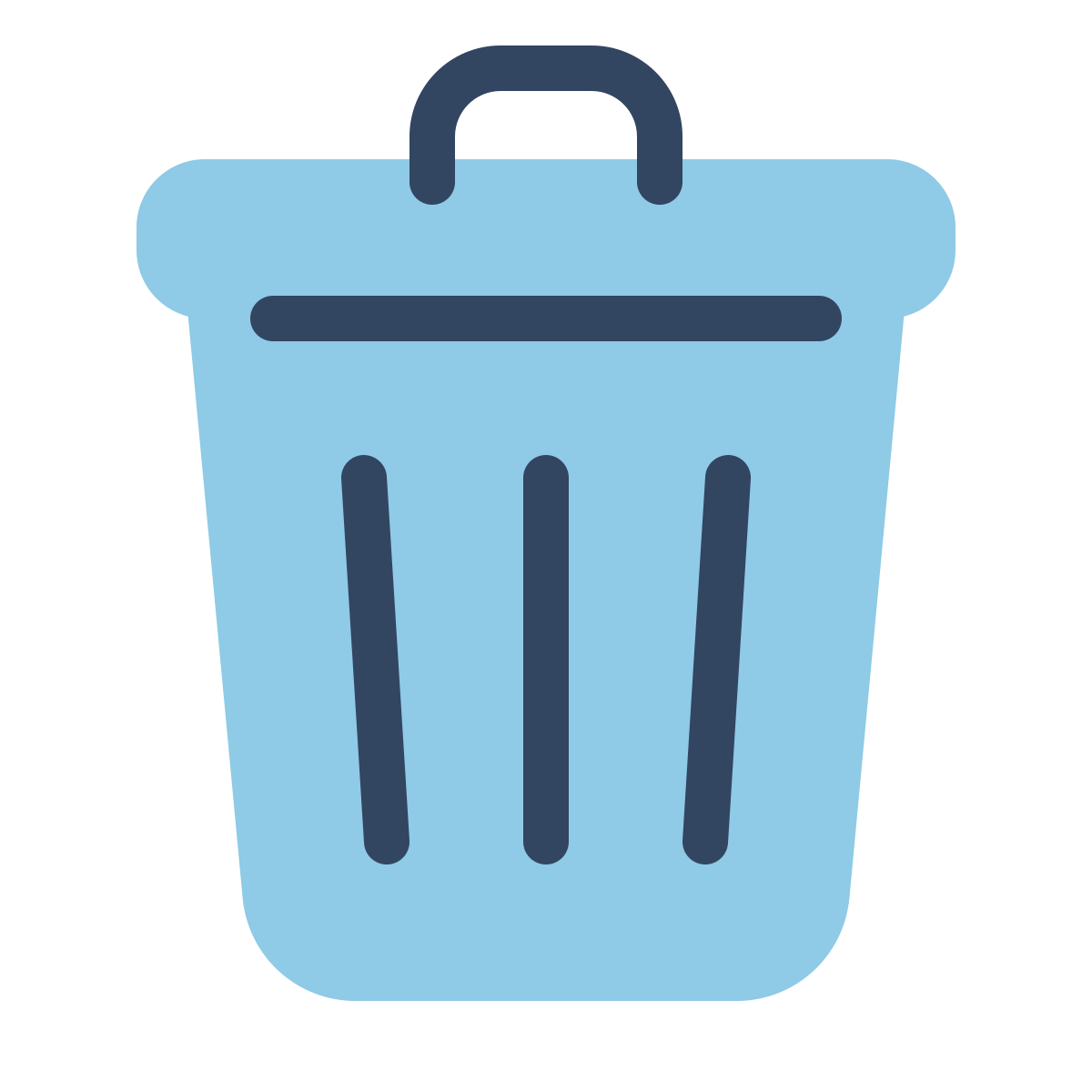parakeet color style trash icon