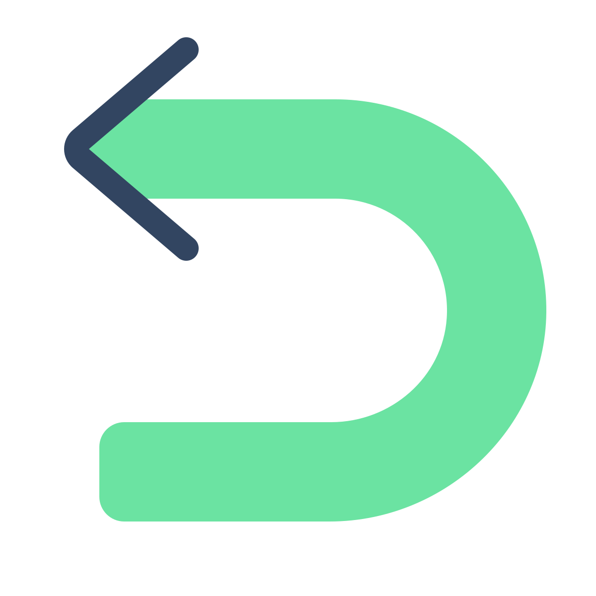 parakeet color style u turn to left icon