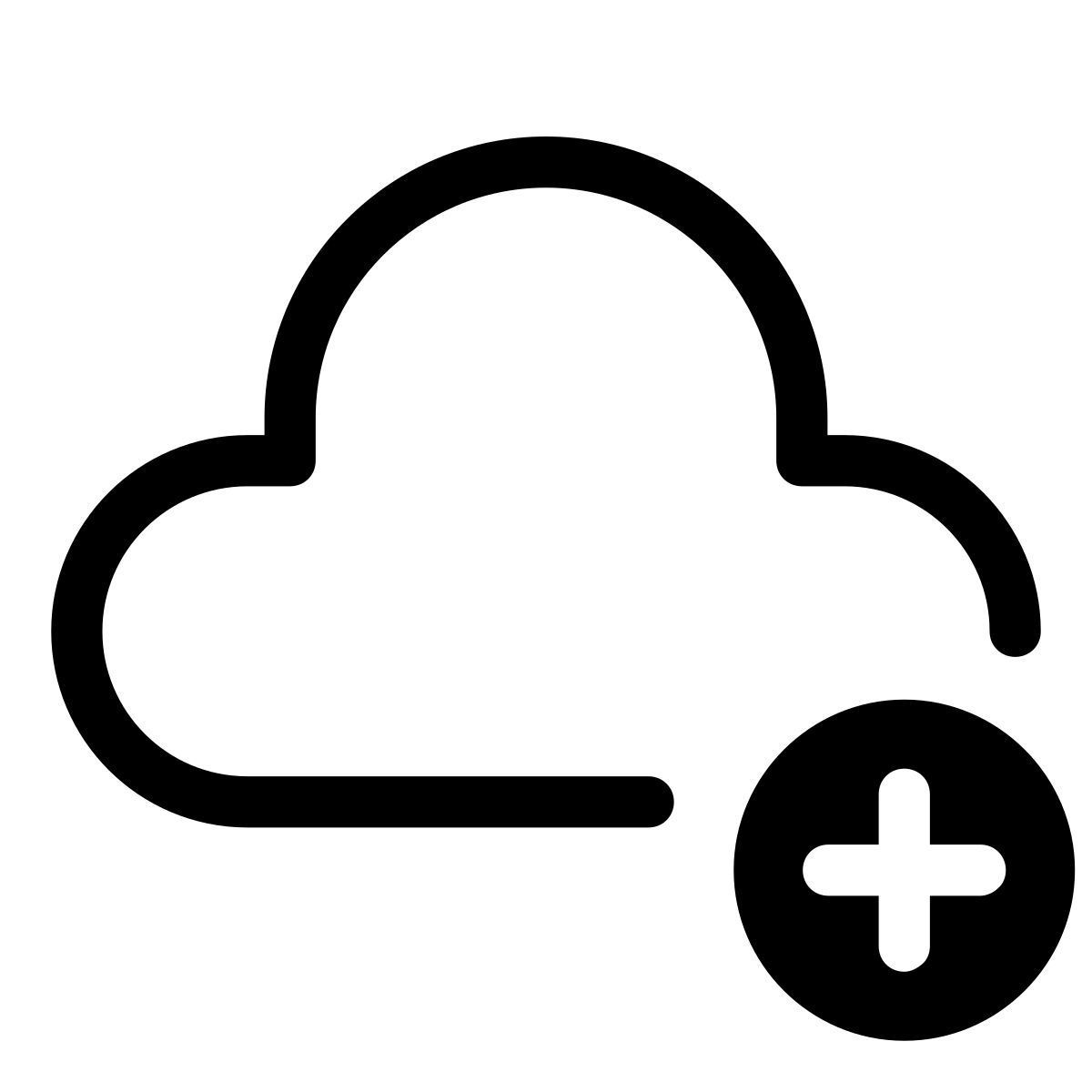 pastel glyph style zu сloud hinzufügen icon