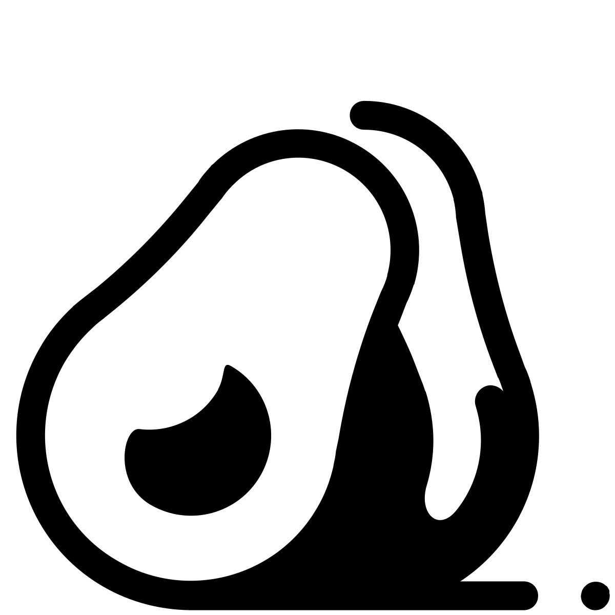 pastel glyph style avocado icon