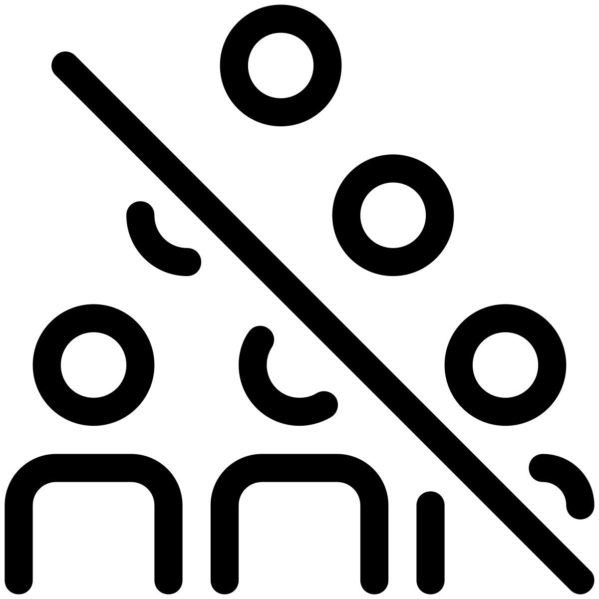 pastel glyph style 군중을 피하다 icon