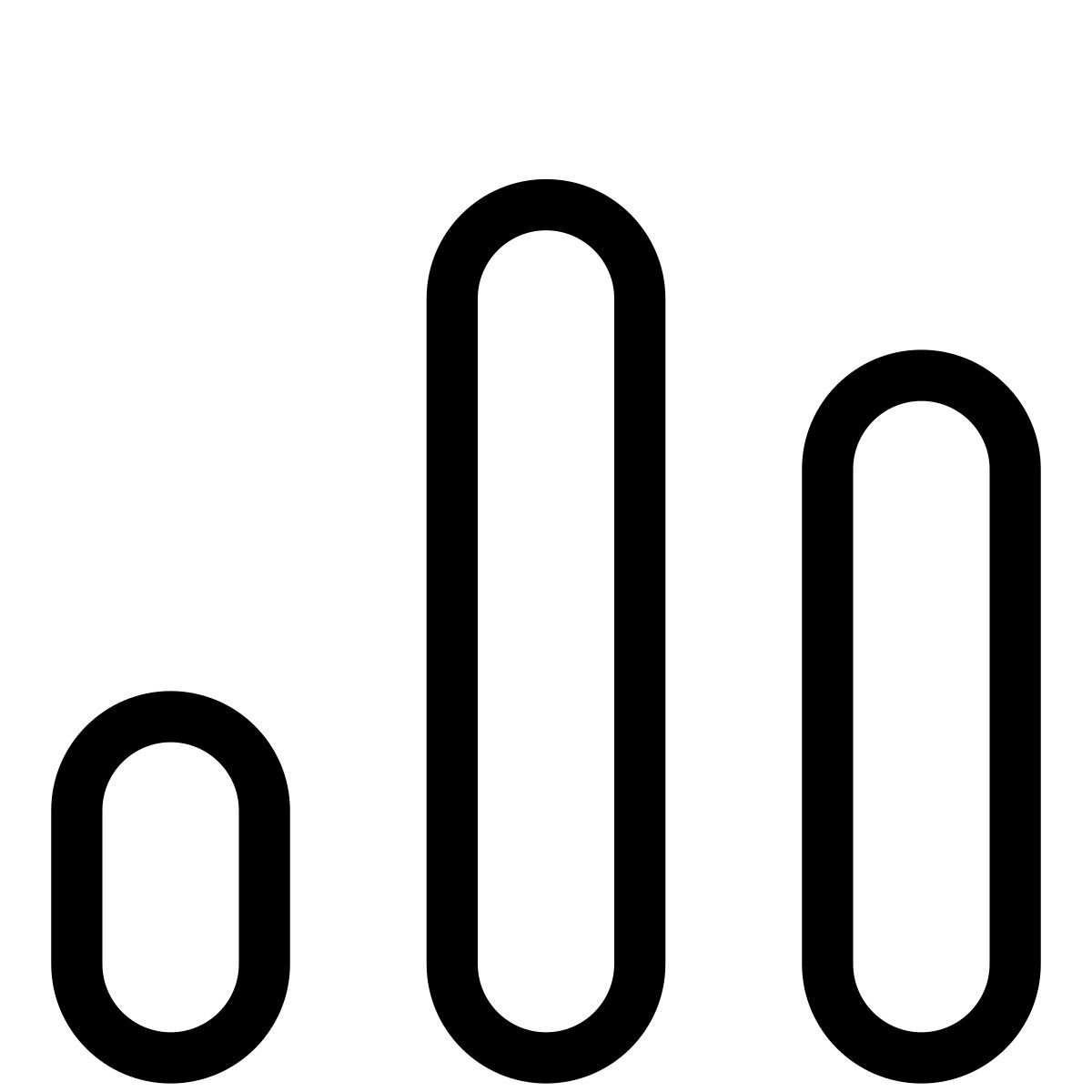 pastel glyph style bar graph icon