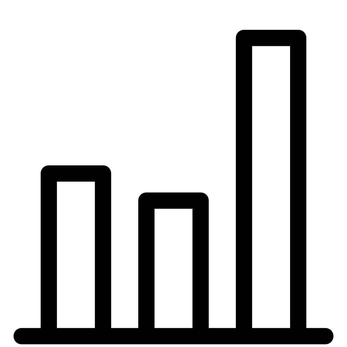 pastel glyph style bar graph icon