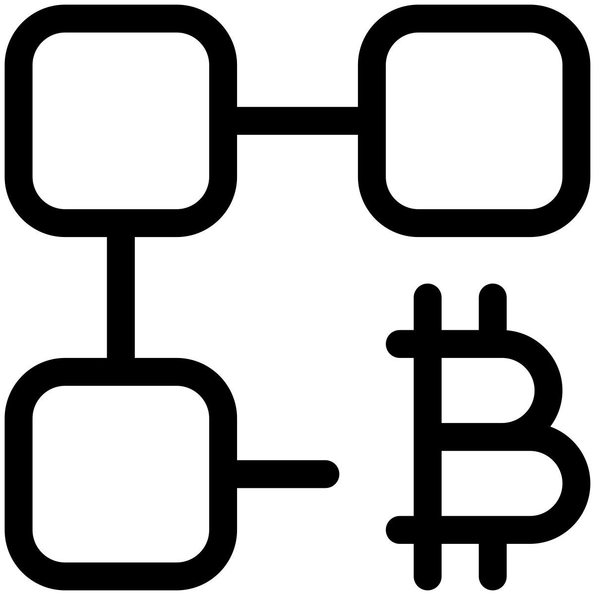 pastel glyph style bitcoin blockchain icon