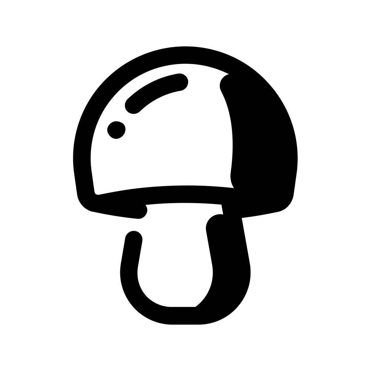 pastel glyph style boletus mashroom icon