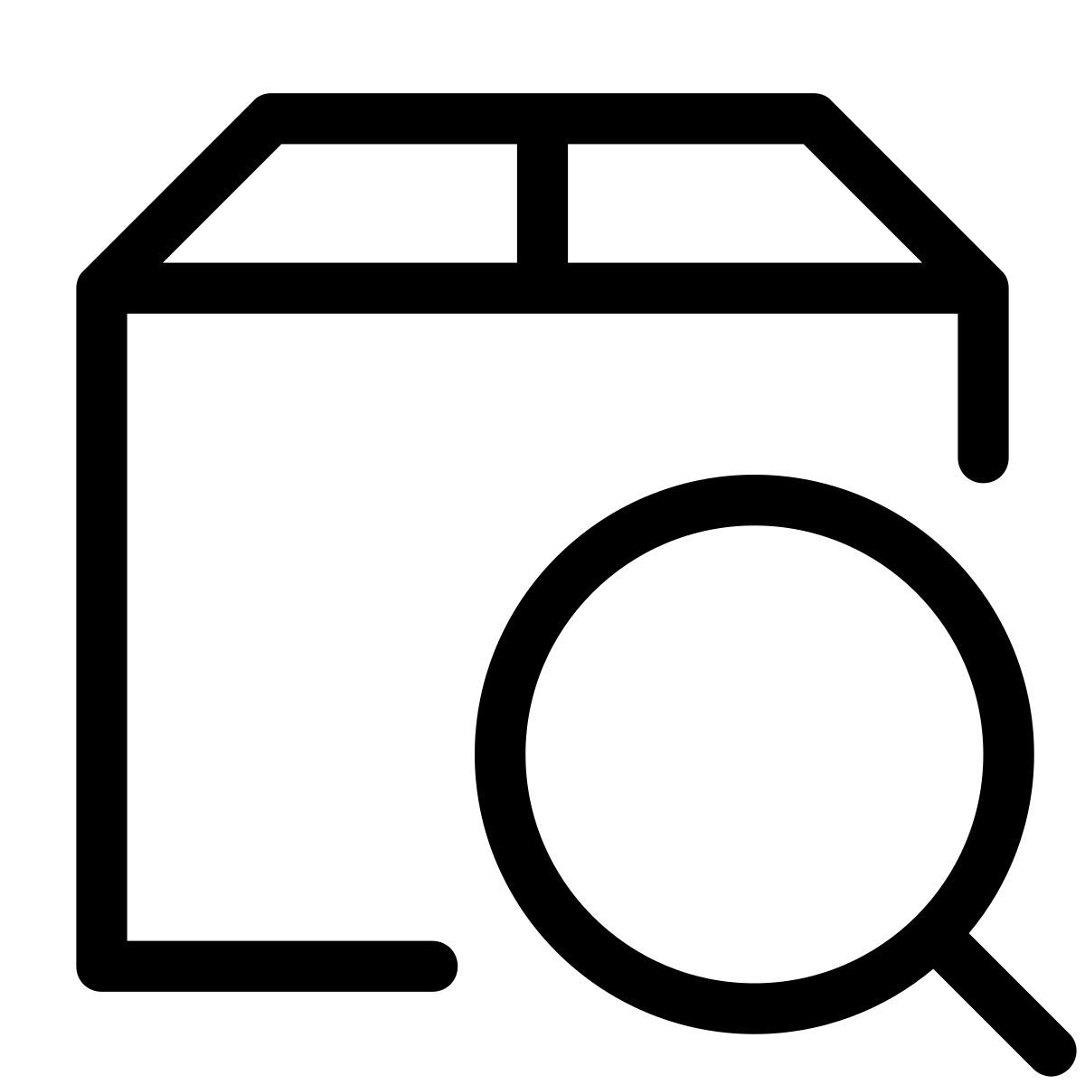 pastel glyph style pesquisa de caixas icon