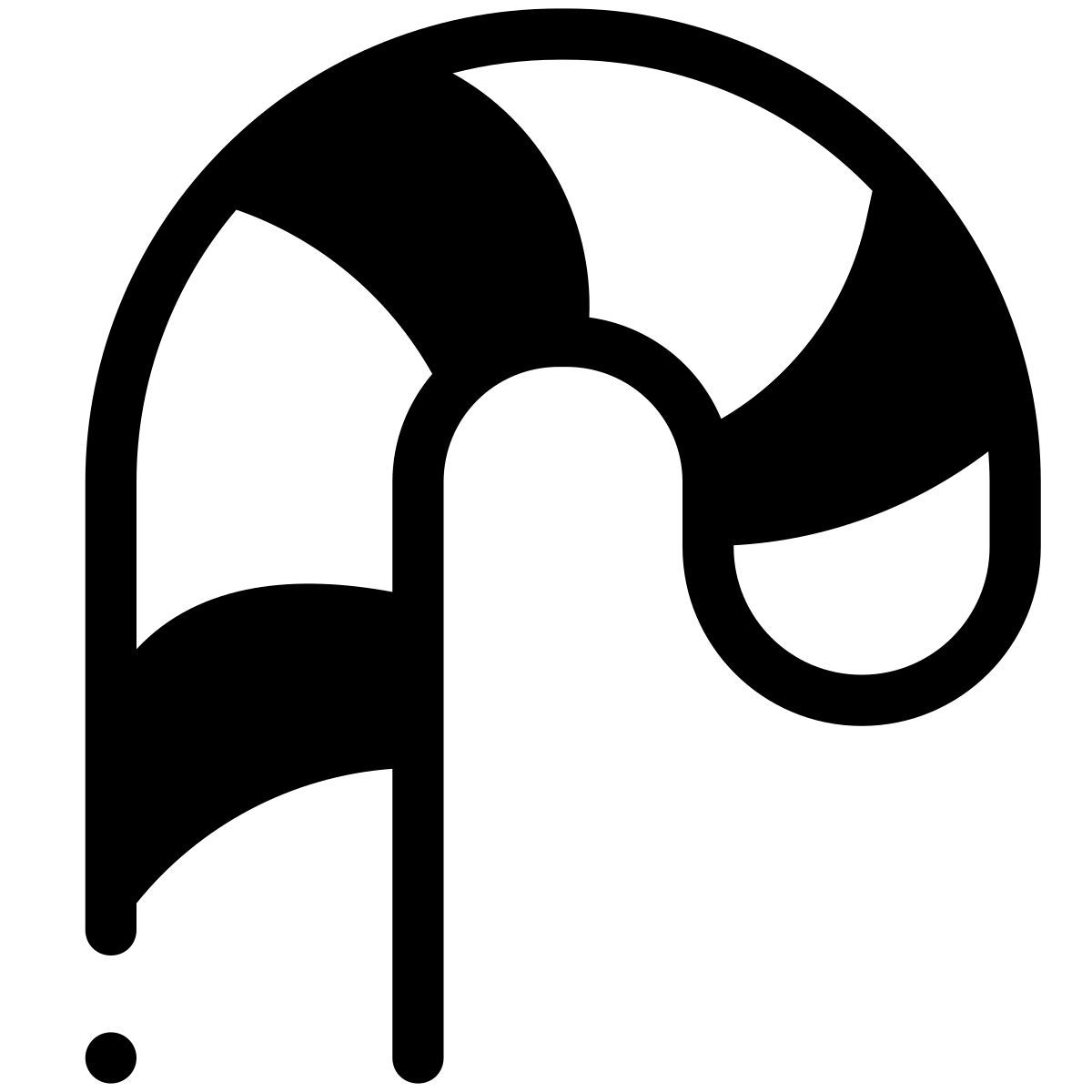 pastel glyph style 사탕 지팡이 icon