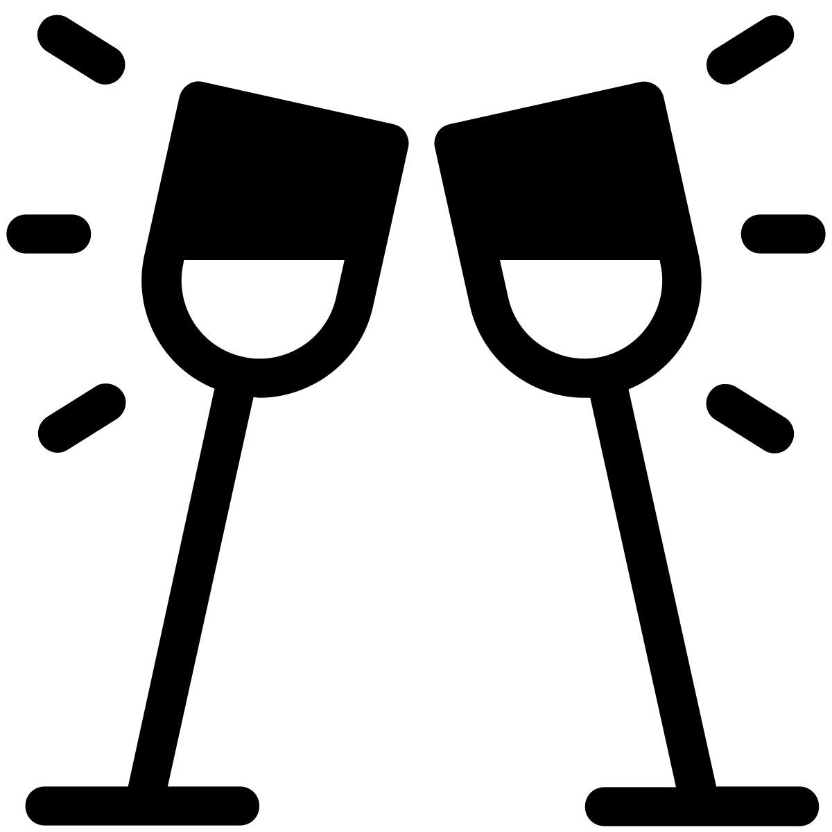 pastel glyph style champagne icon