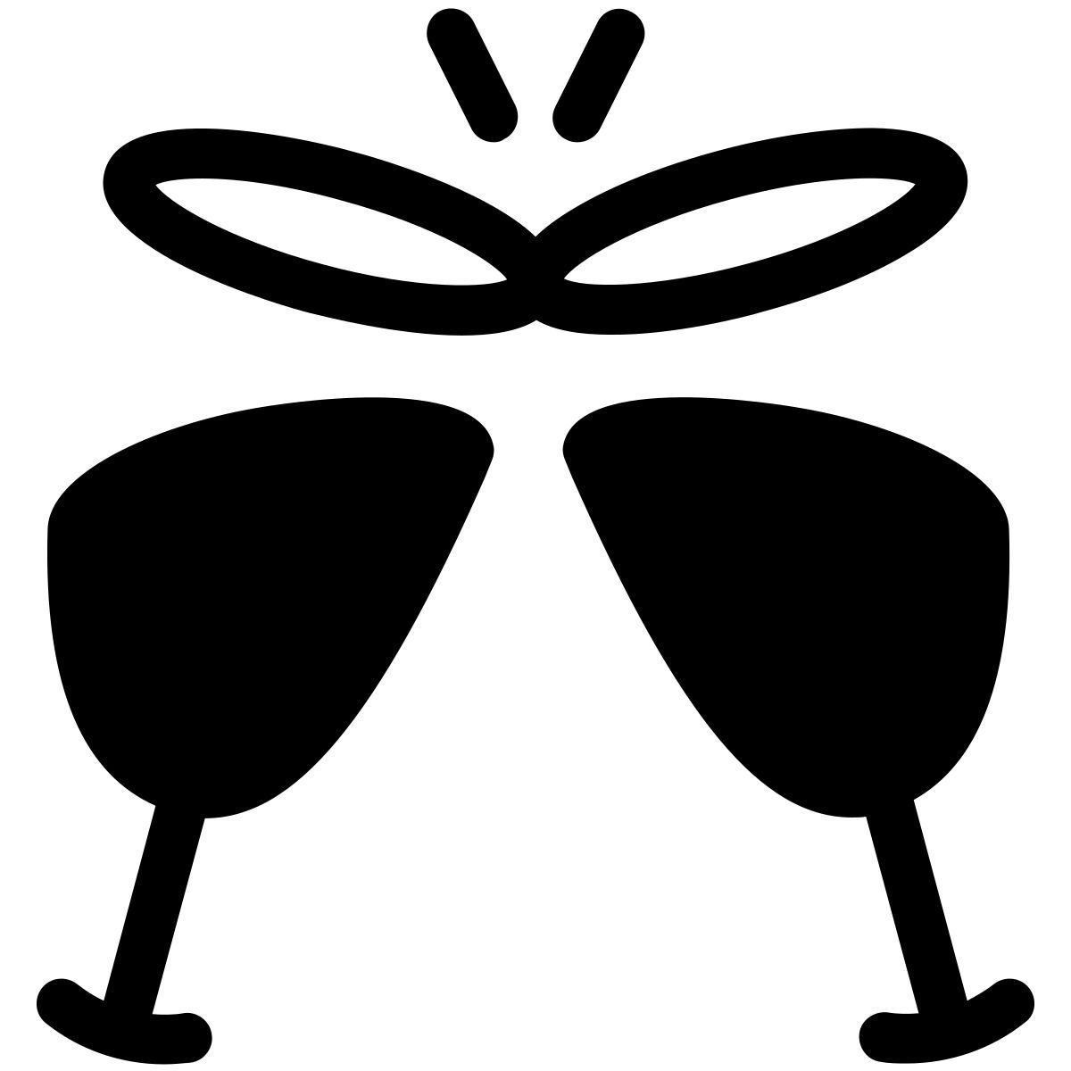 pastel glyph style champagne icon