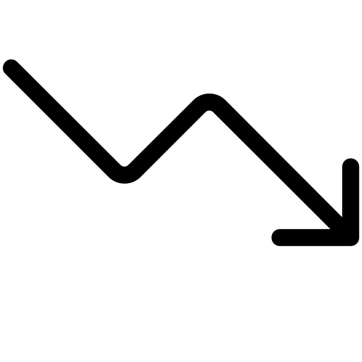 pastel glyph style chart arrow descent icon