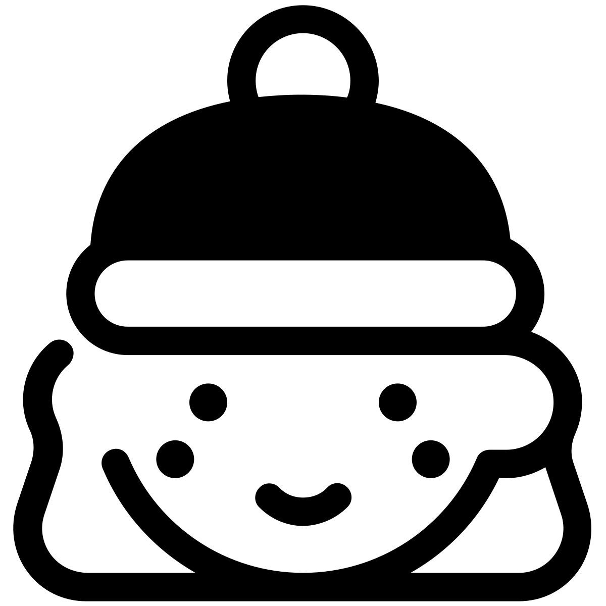 pastel glyph style christmas girl icon
