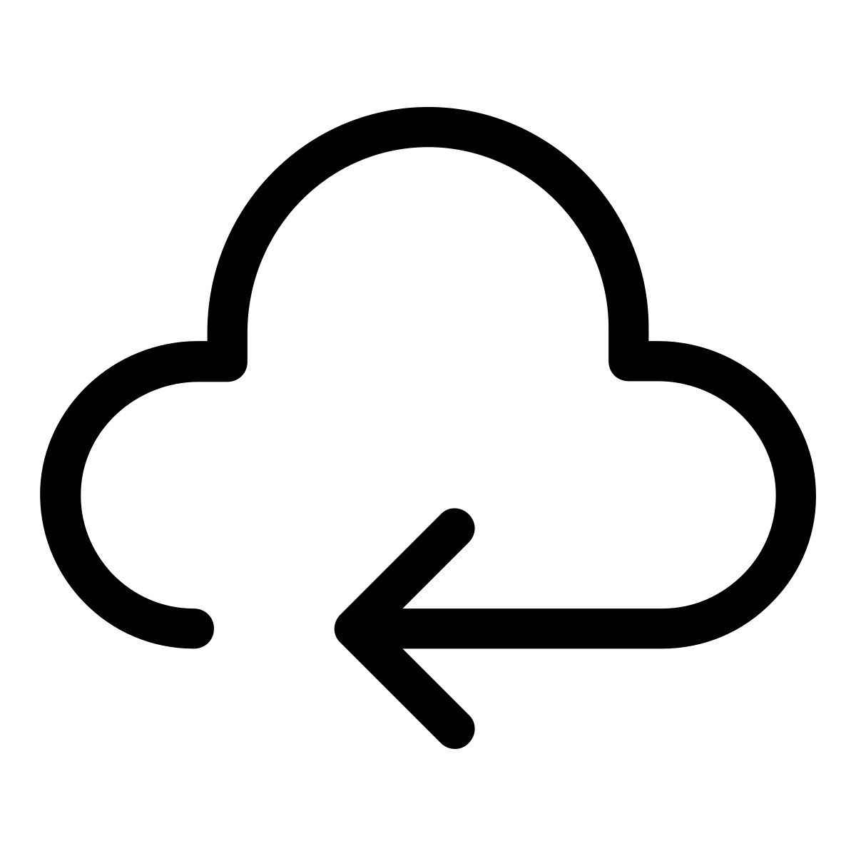 pastel glyph style cloud left u arrow icon