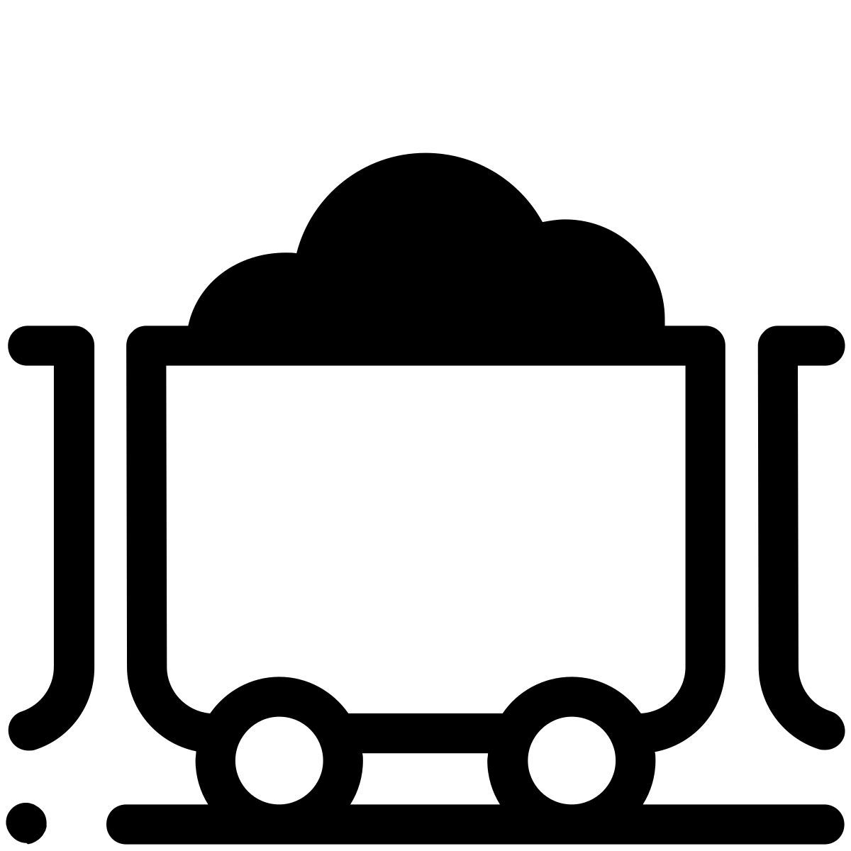 pastel glyph style carretilla de carbón icon