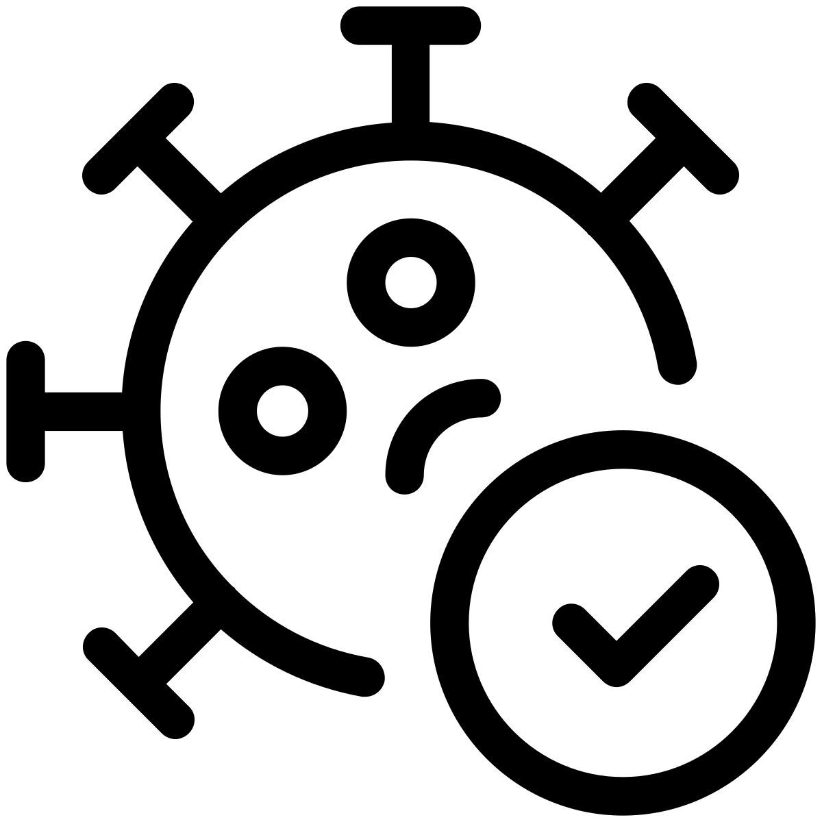 pastel glyph style control de coronavirus icon