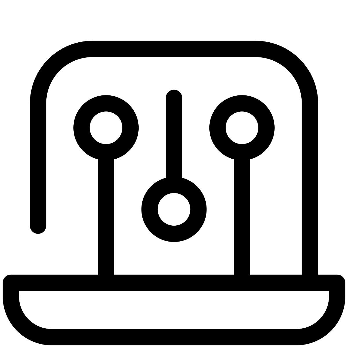 pastel glyph style cryptocurrency laptop icon