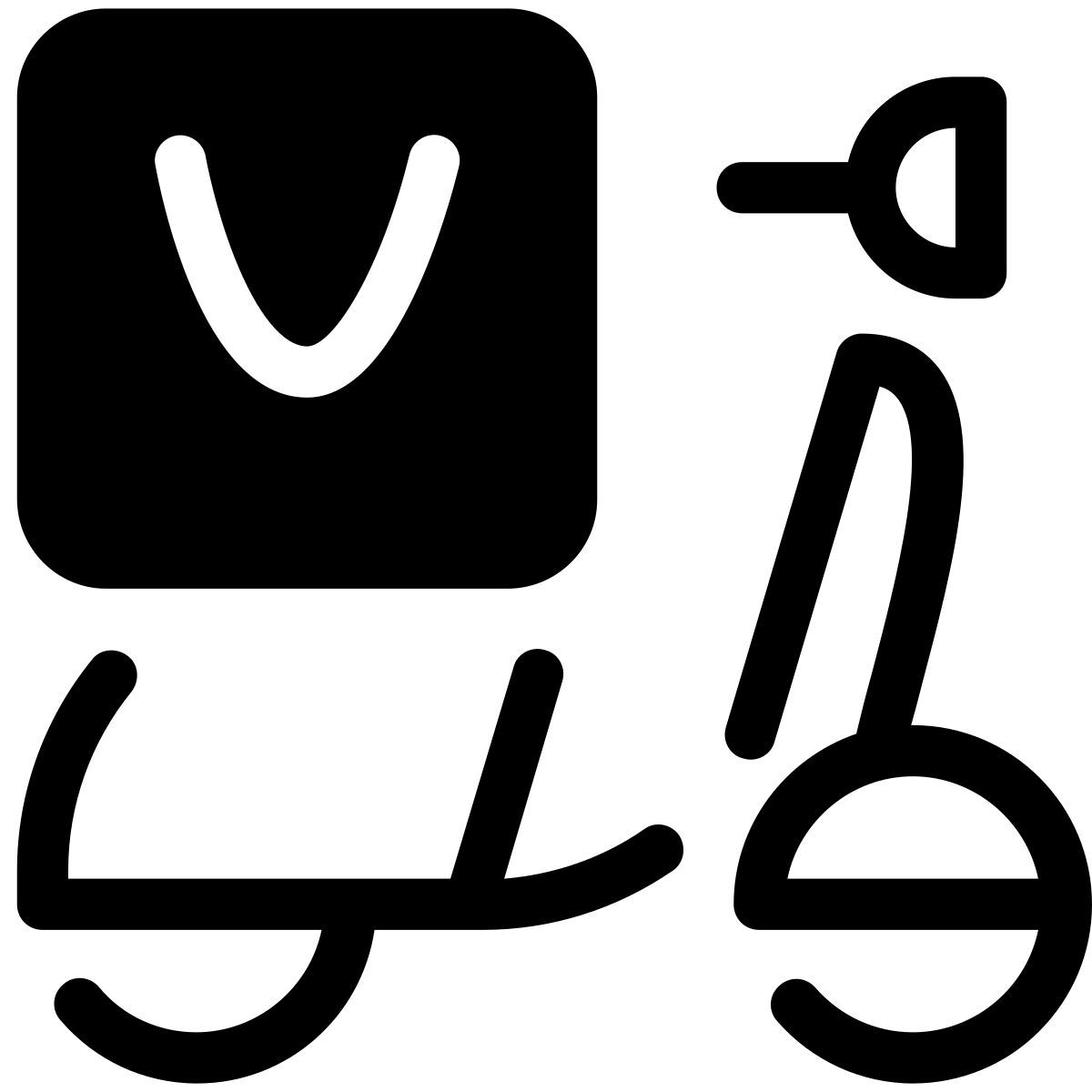 pastel glyph style delivery scooter icon