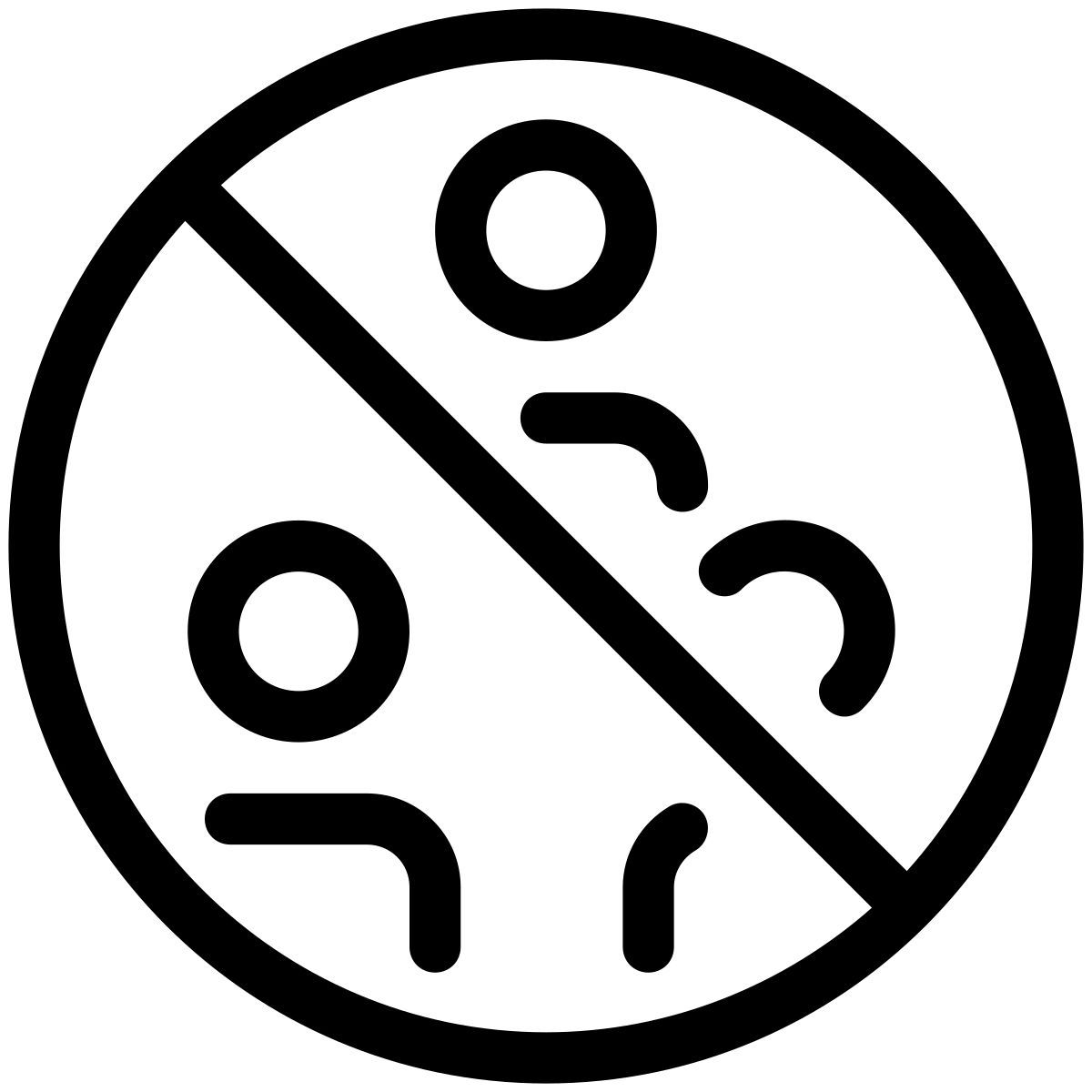 pastel glyph style gruppi da non riunire icon