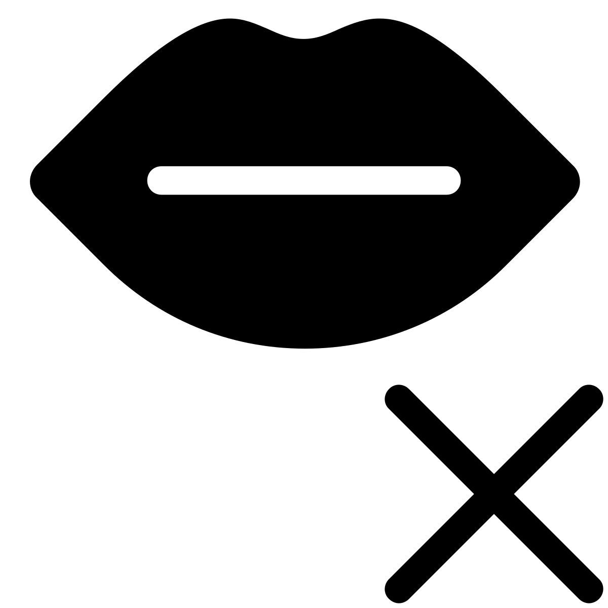 pastel glyph style non toccare le labbra icon