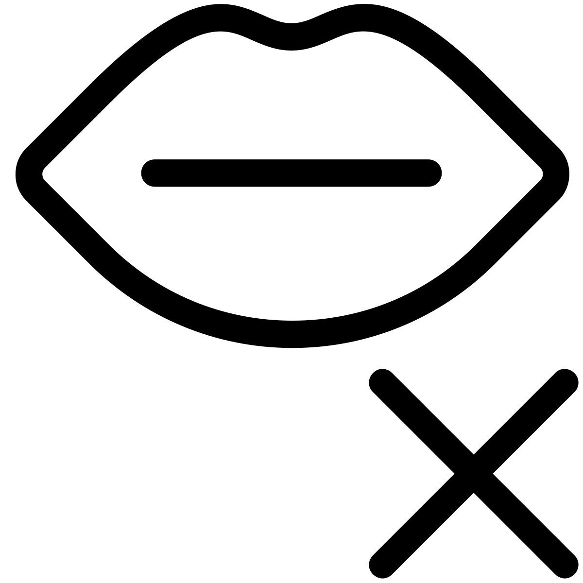 pastel glyph style non toccare le labbra icon