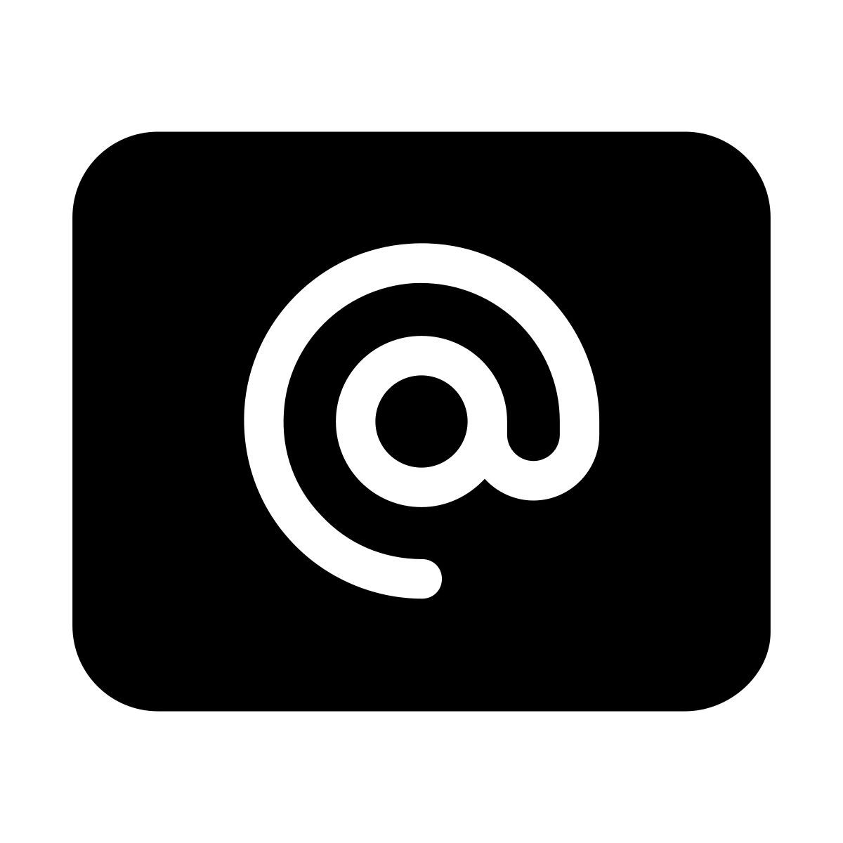 pastel glyph style at sign icon