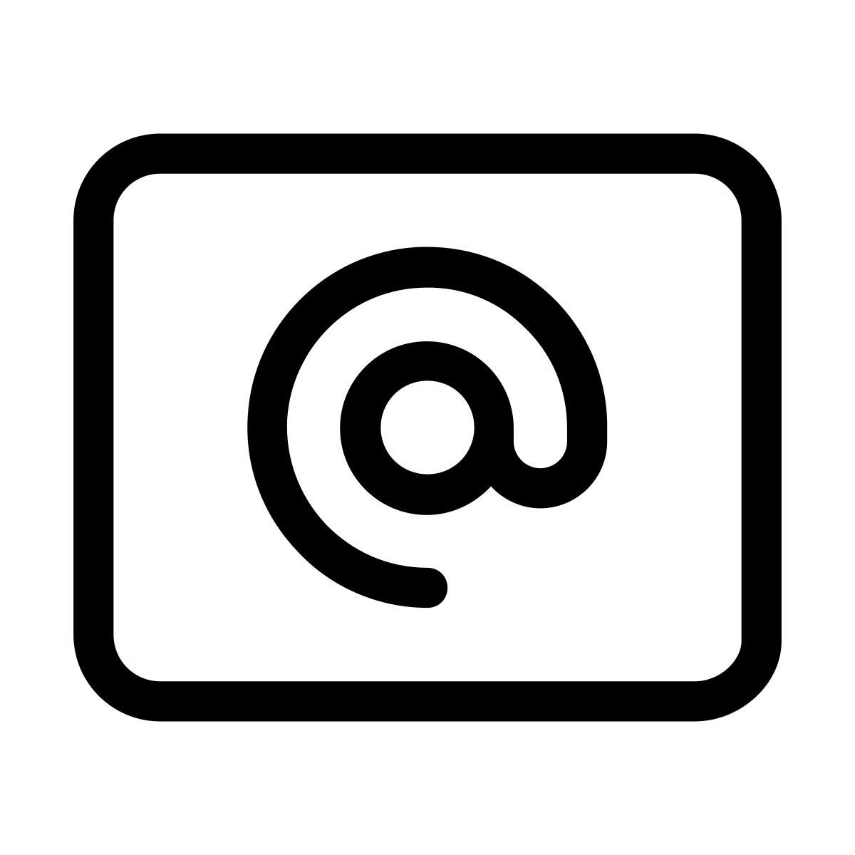 pastel glyph style at sign icon