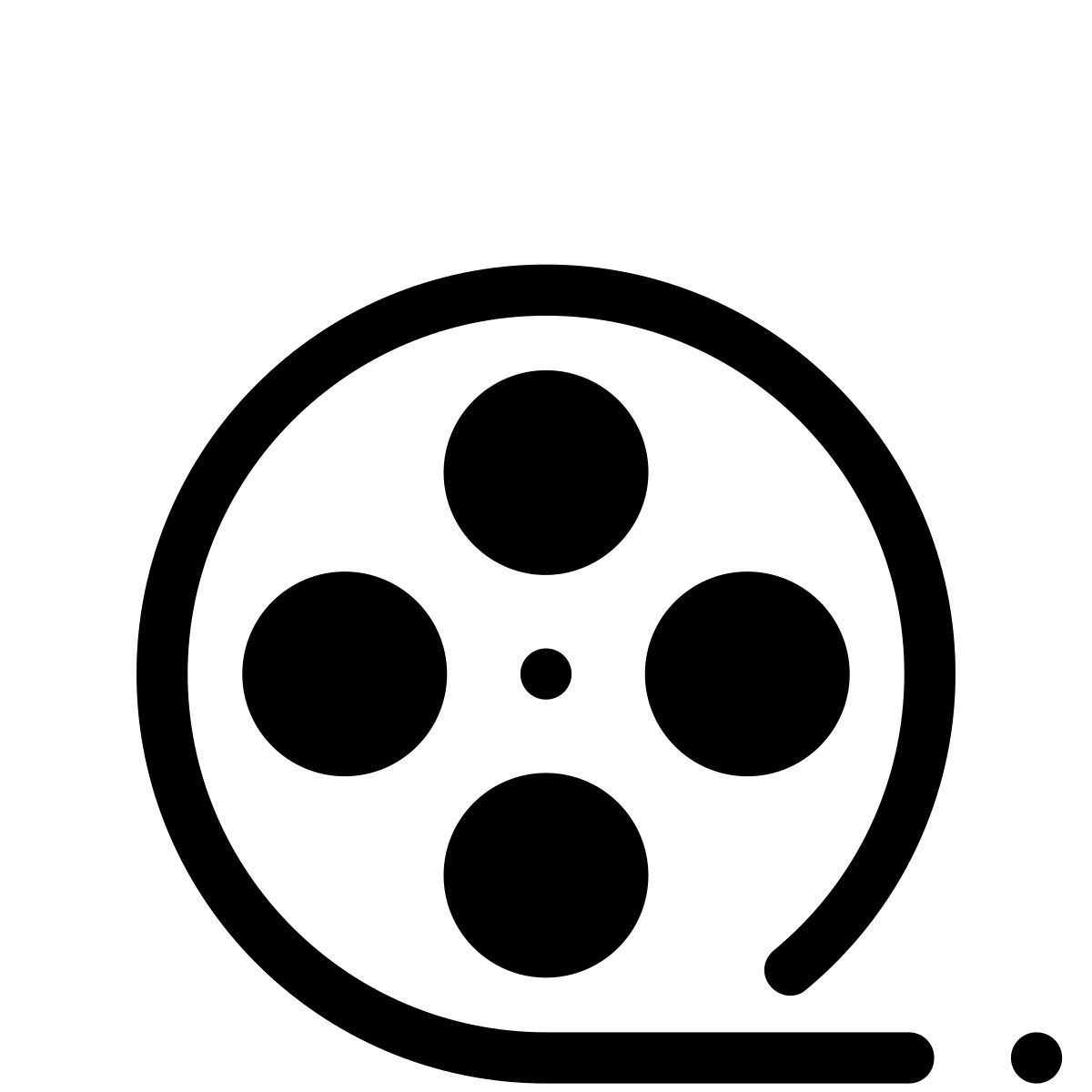 pastel glyph style film reel icon