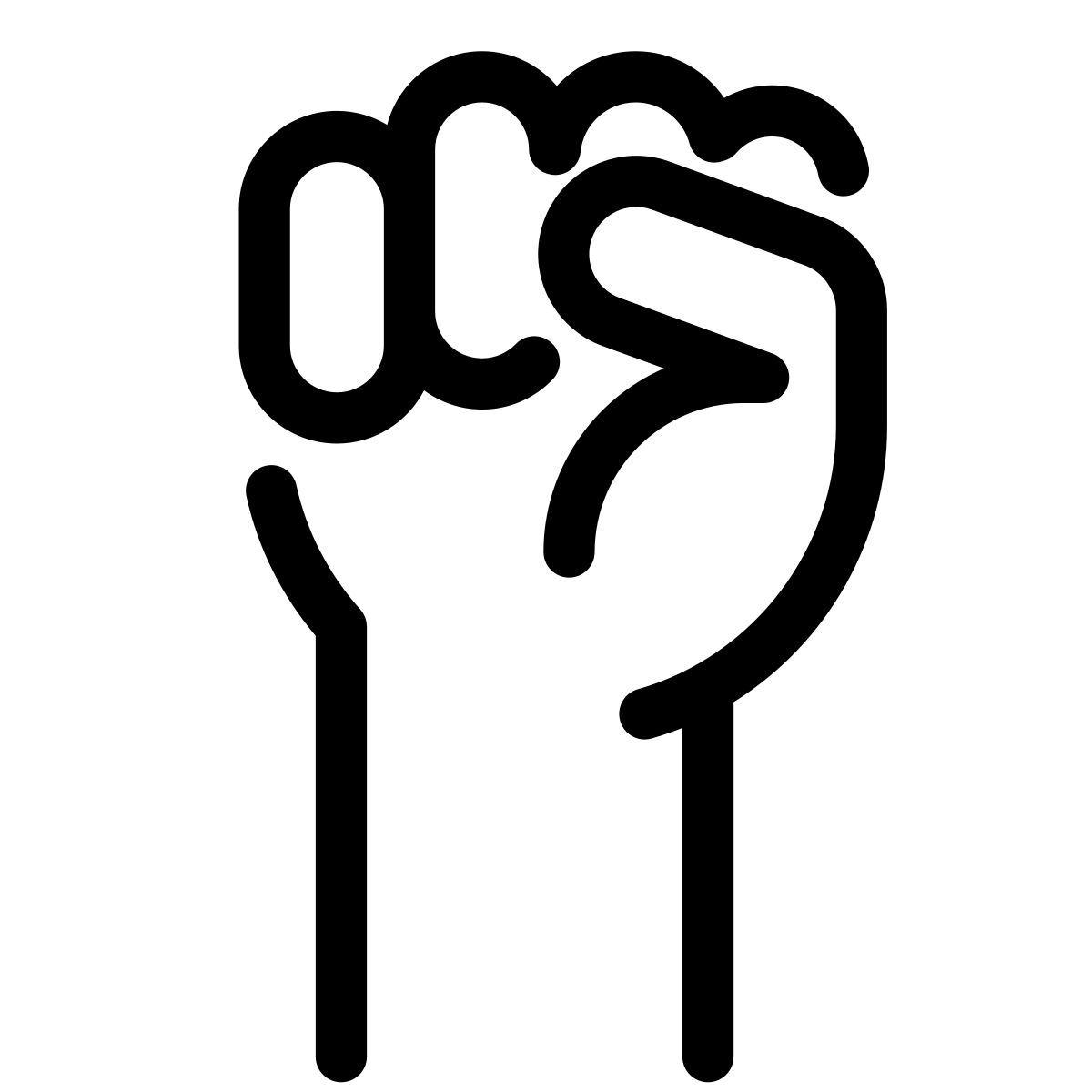 pastel glyph style freiheitsfaust icon