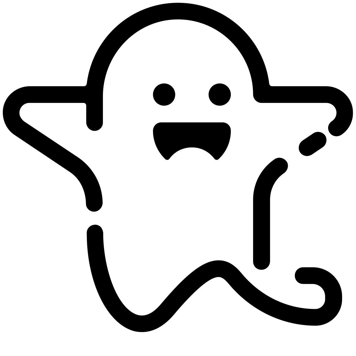 pastel glyph style ghost icon