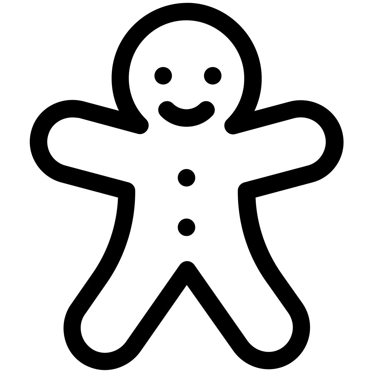 pastel glyph style 진저 브레드 남자 icon