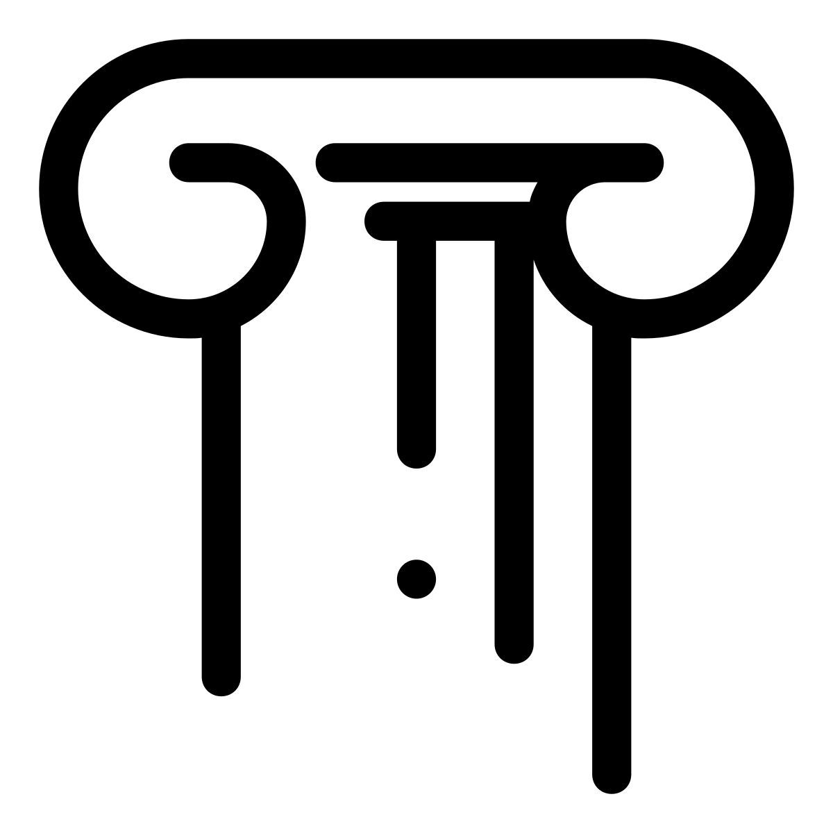 pastel glyph style capital del pilar griego icon