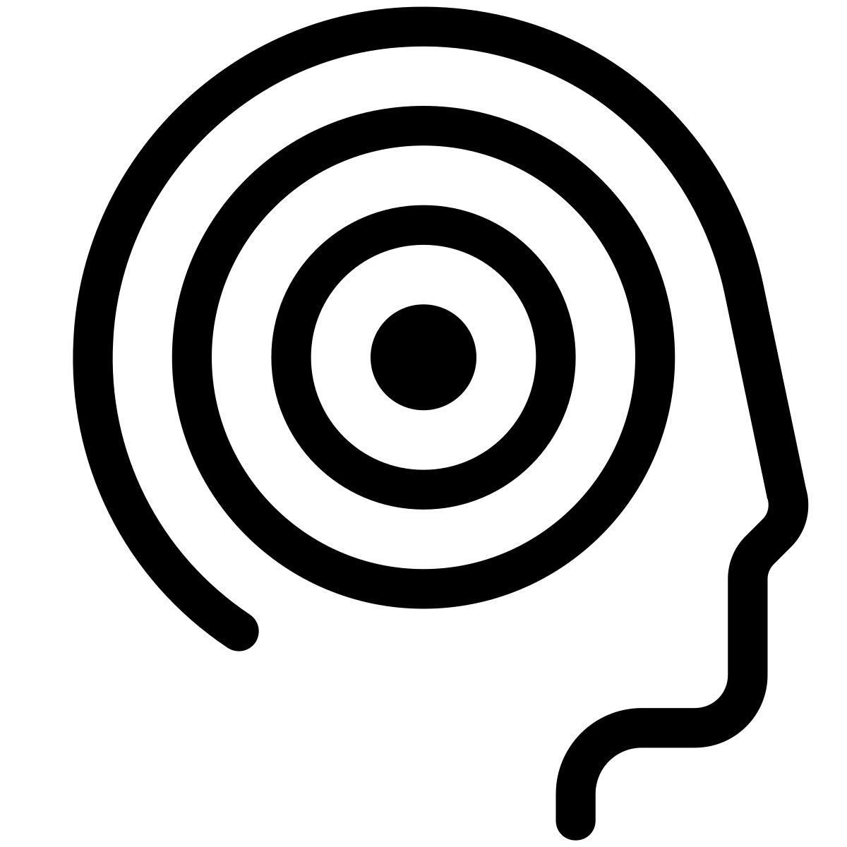 pastel glyph style dolor de cabeza icon