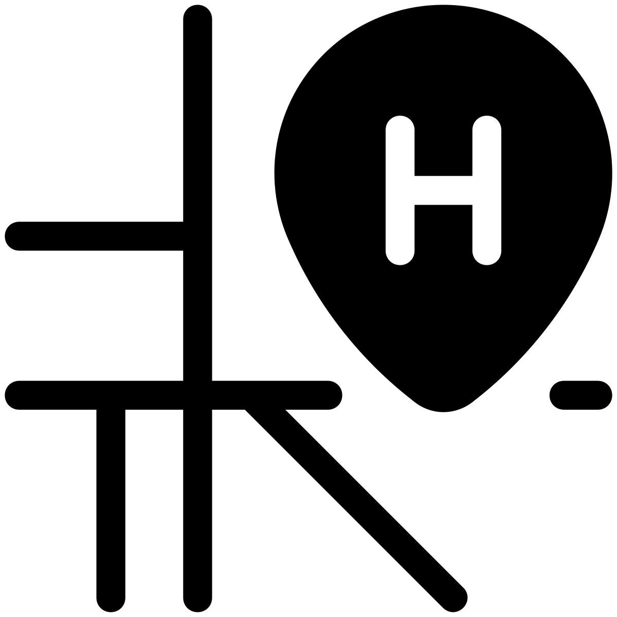 pastel glyph style 호텔 위치 icon