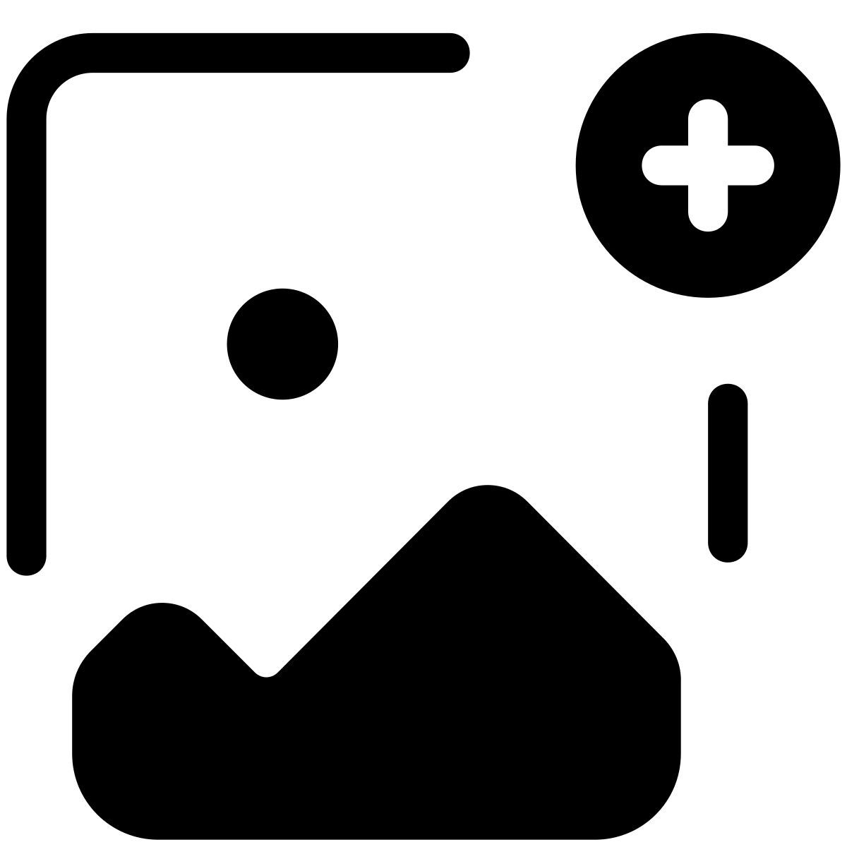 pastel glyph style image file add icon