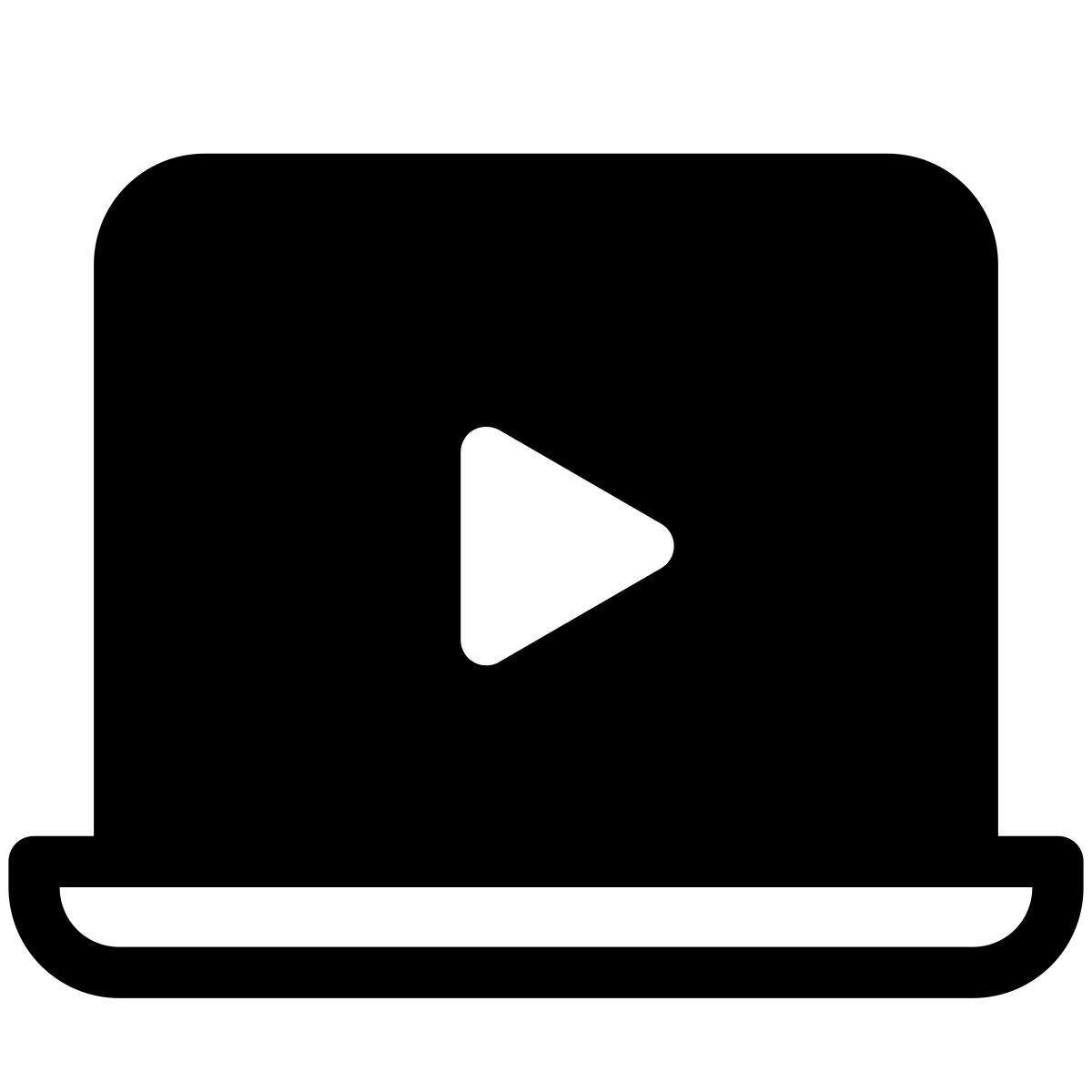 pastel glyph style laptop play video icon