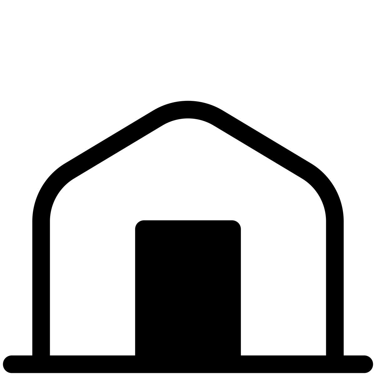 pastel glyph style military tent icon