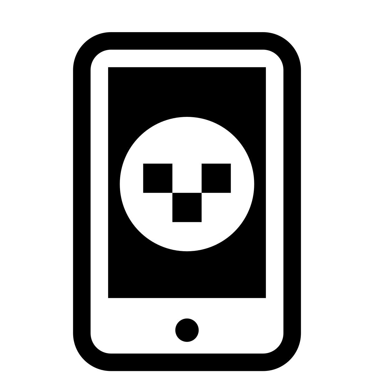 pastel glyph style mobile taxi service icon
