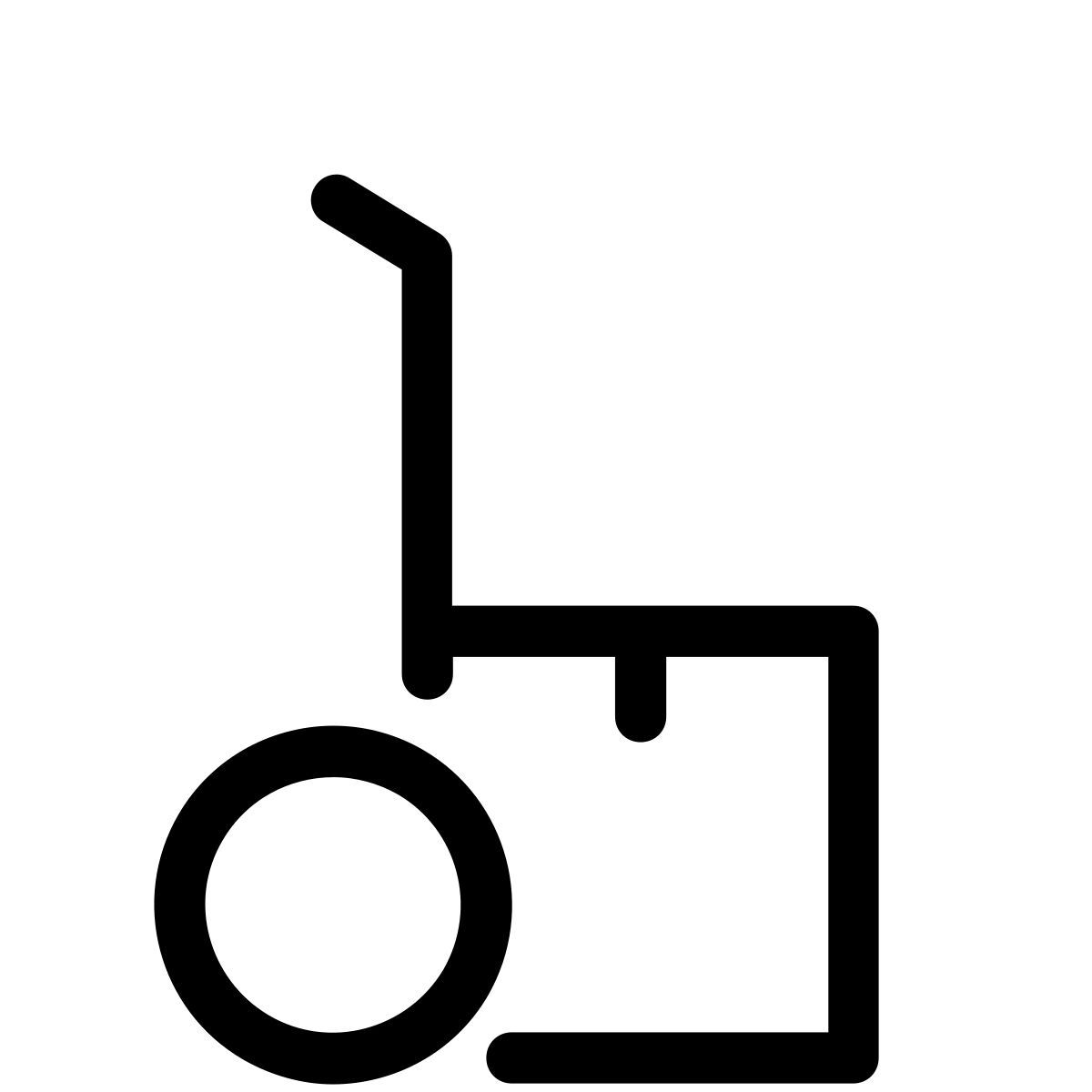 pastel glyph style umzug mit trolley icon