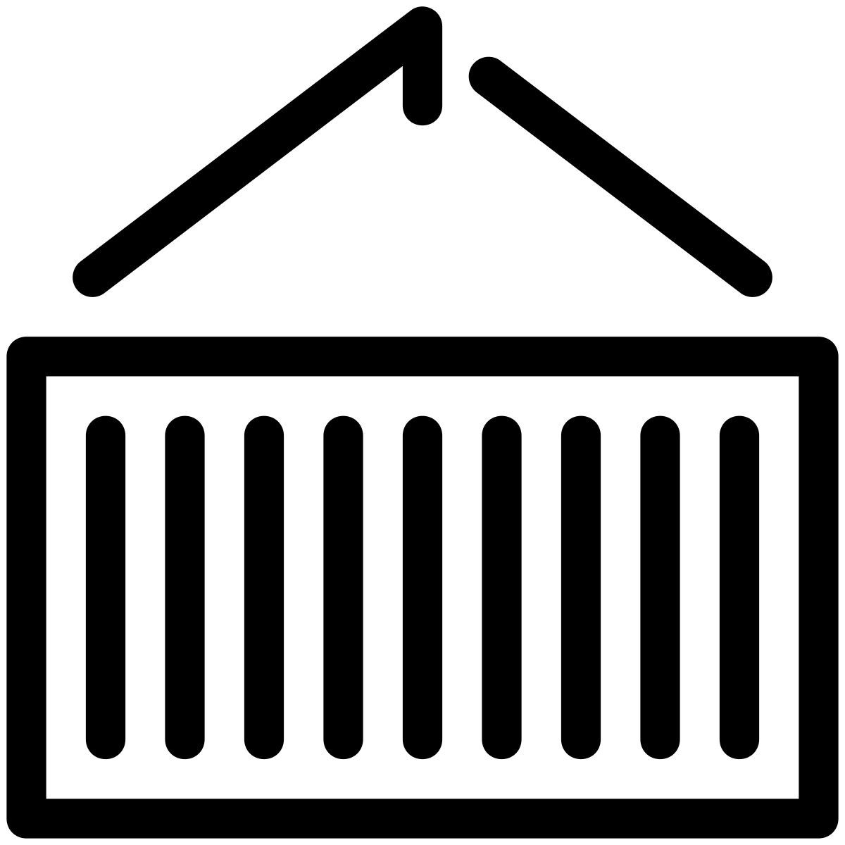 pastel glyph style transportbehälter icon