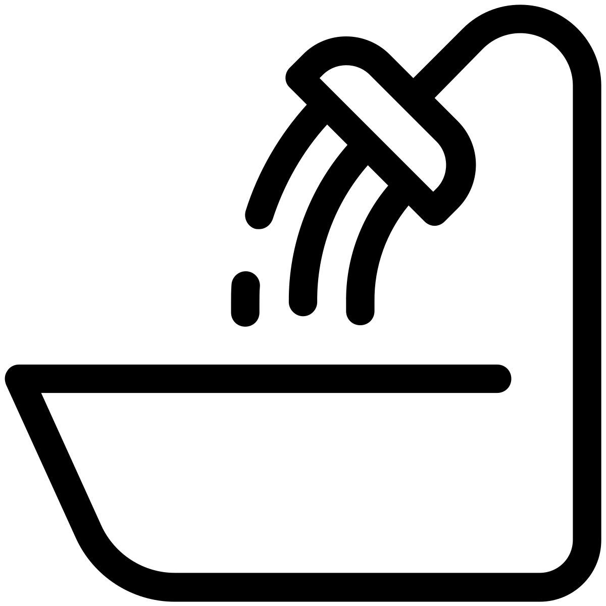 pastel glyph style douche et baignoire icon