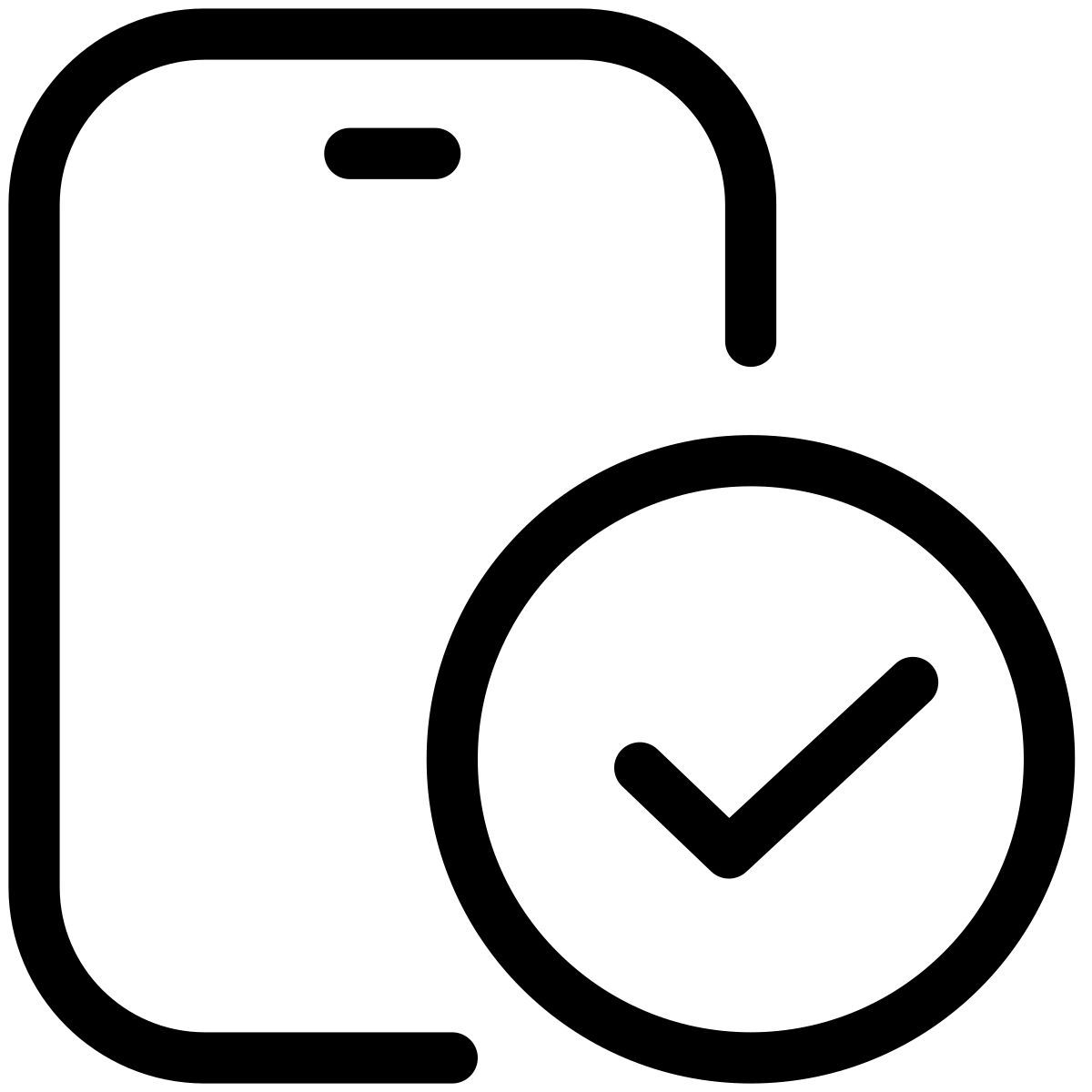 pastel glyph style teléfono inteligente comprobado icon