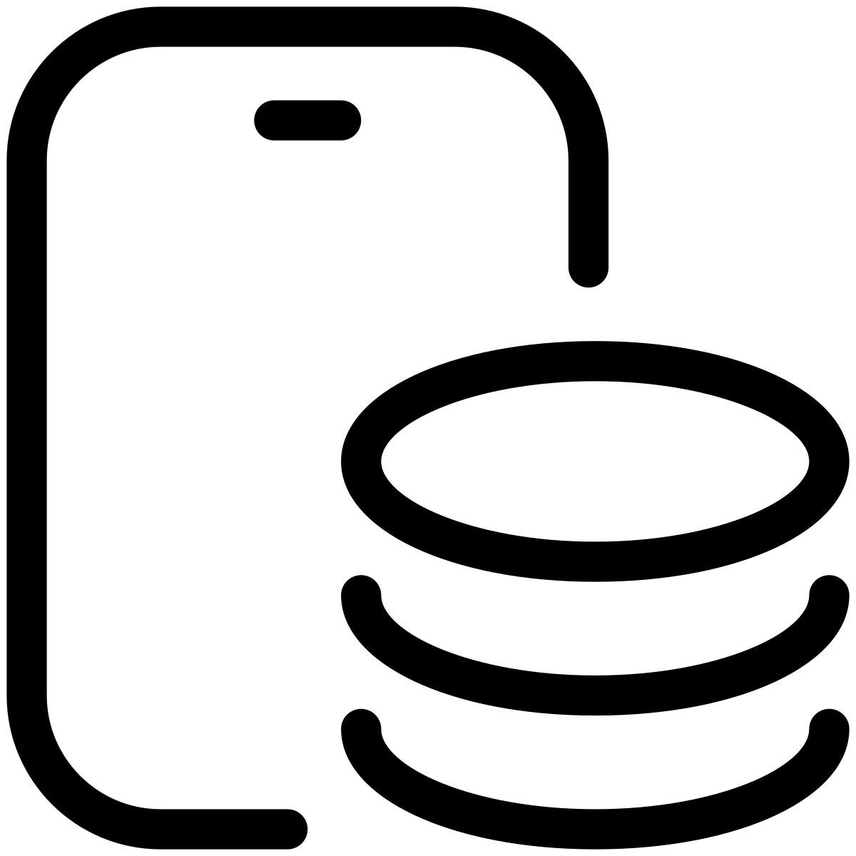 pastel glyph style smartphone geld icon