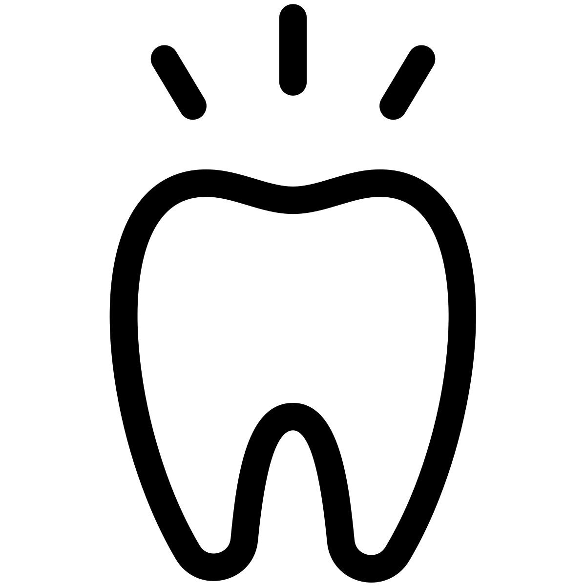 pastel glyph style mal di denti icon