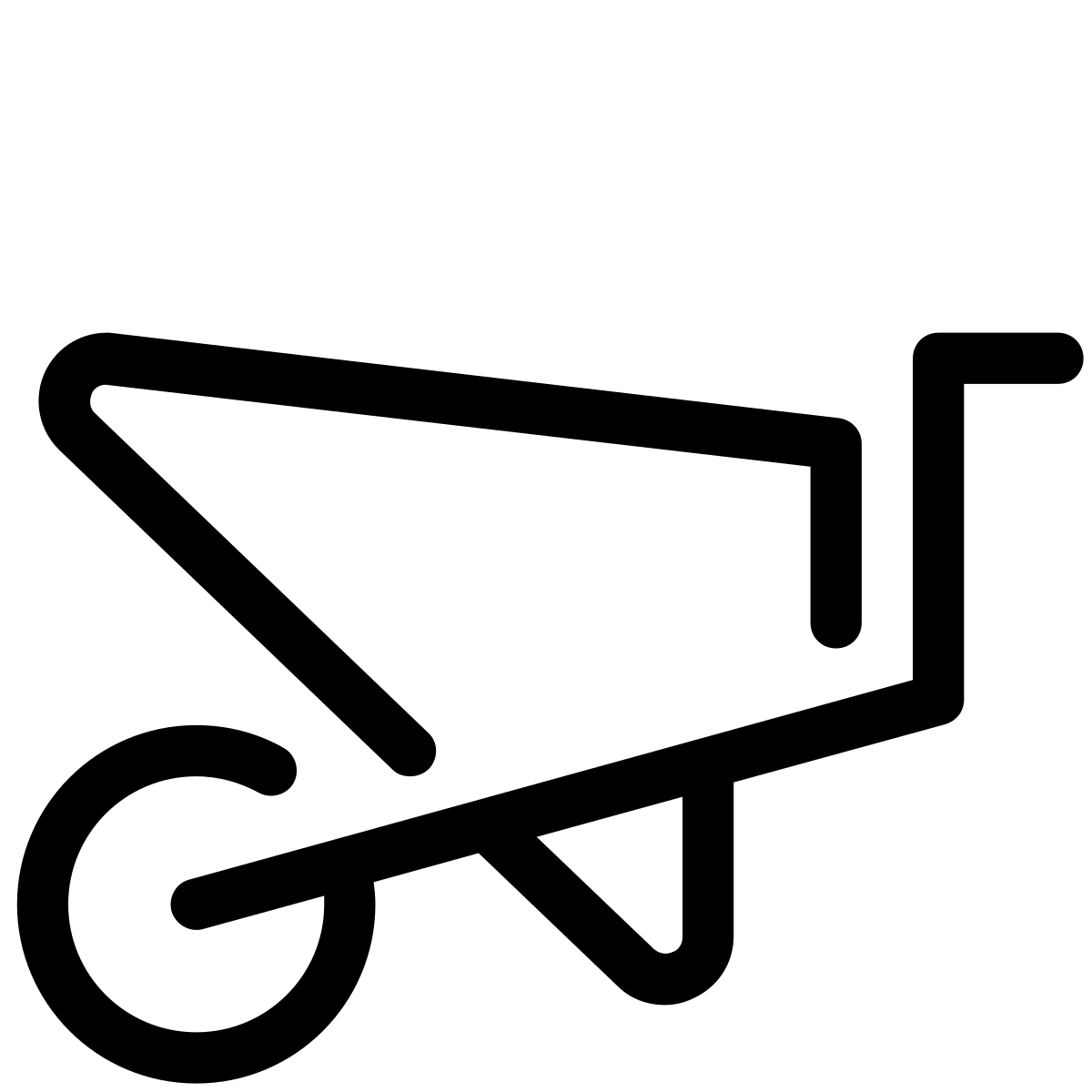 pastel glyph style wheelbarrow icon