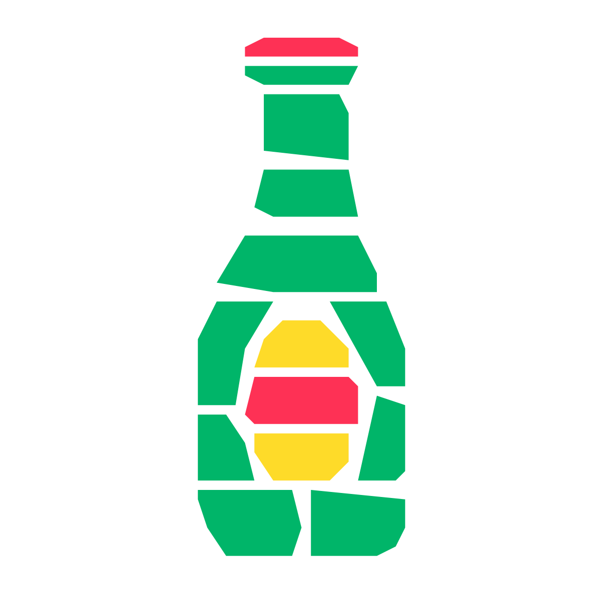 pieces style beer bottle icon