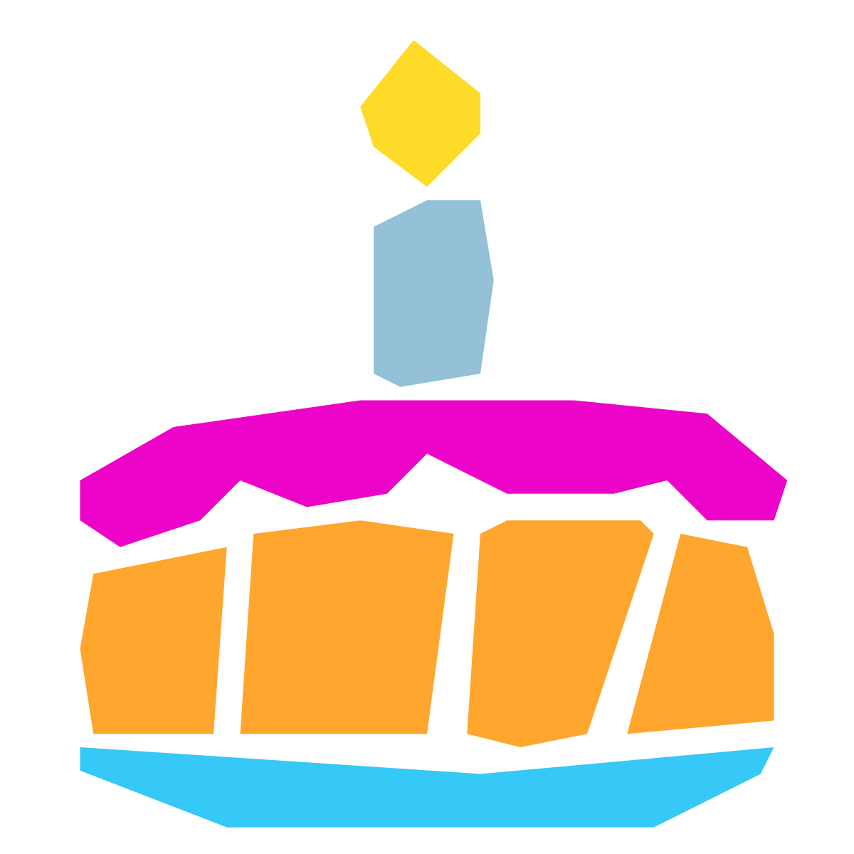 pieces style birthday cake icon