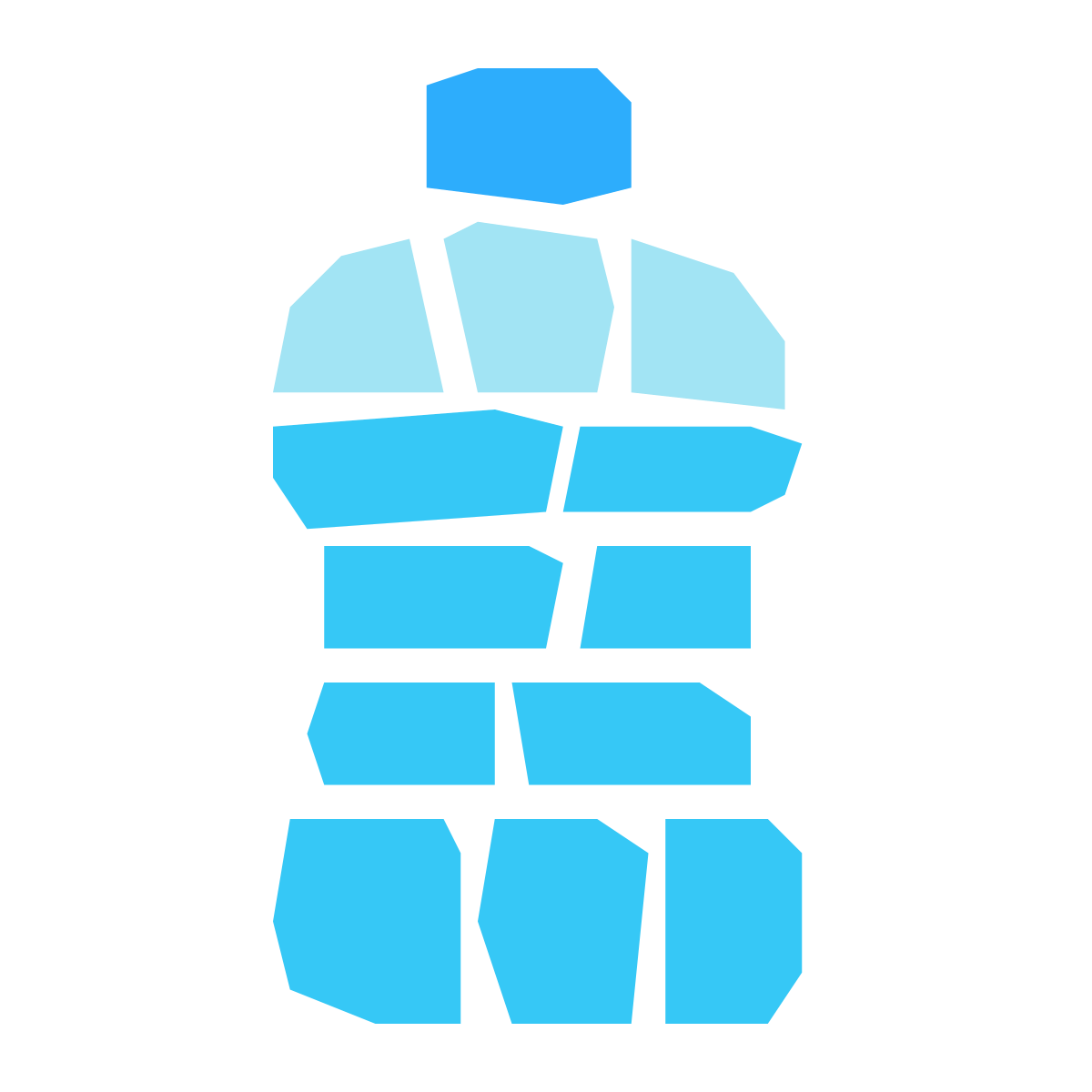 pieces style bottle of water icon