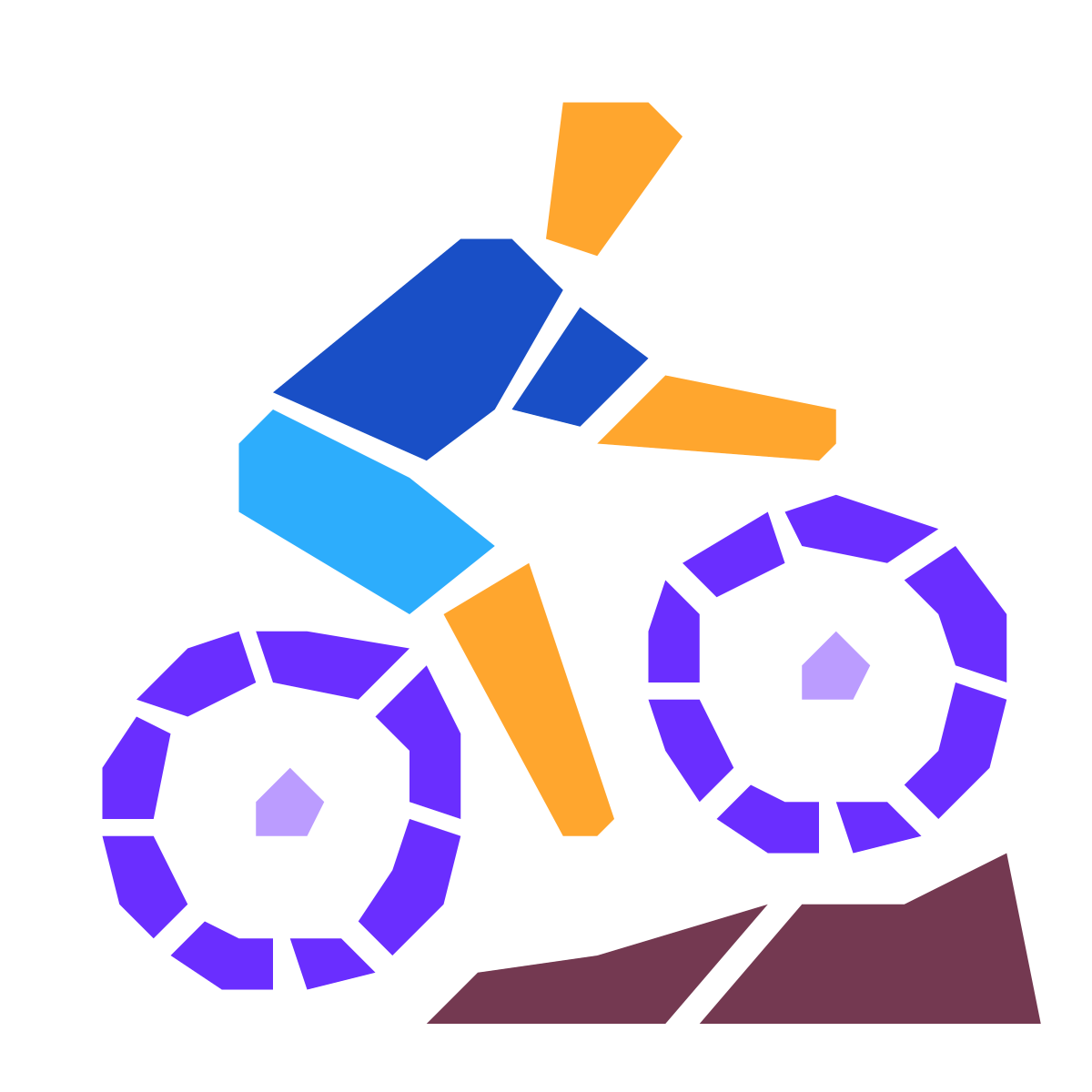 pieces style cycling mountain bike icon
