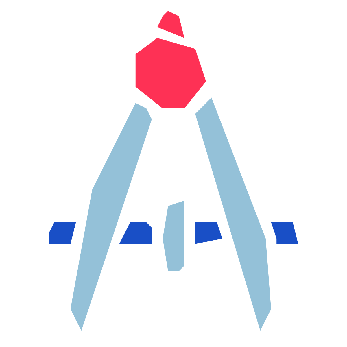 pieces style drafting compass icon