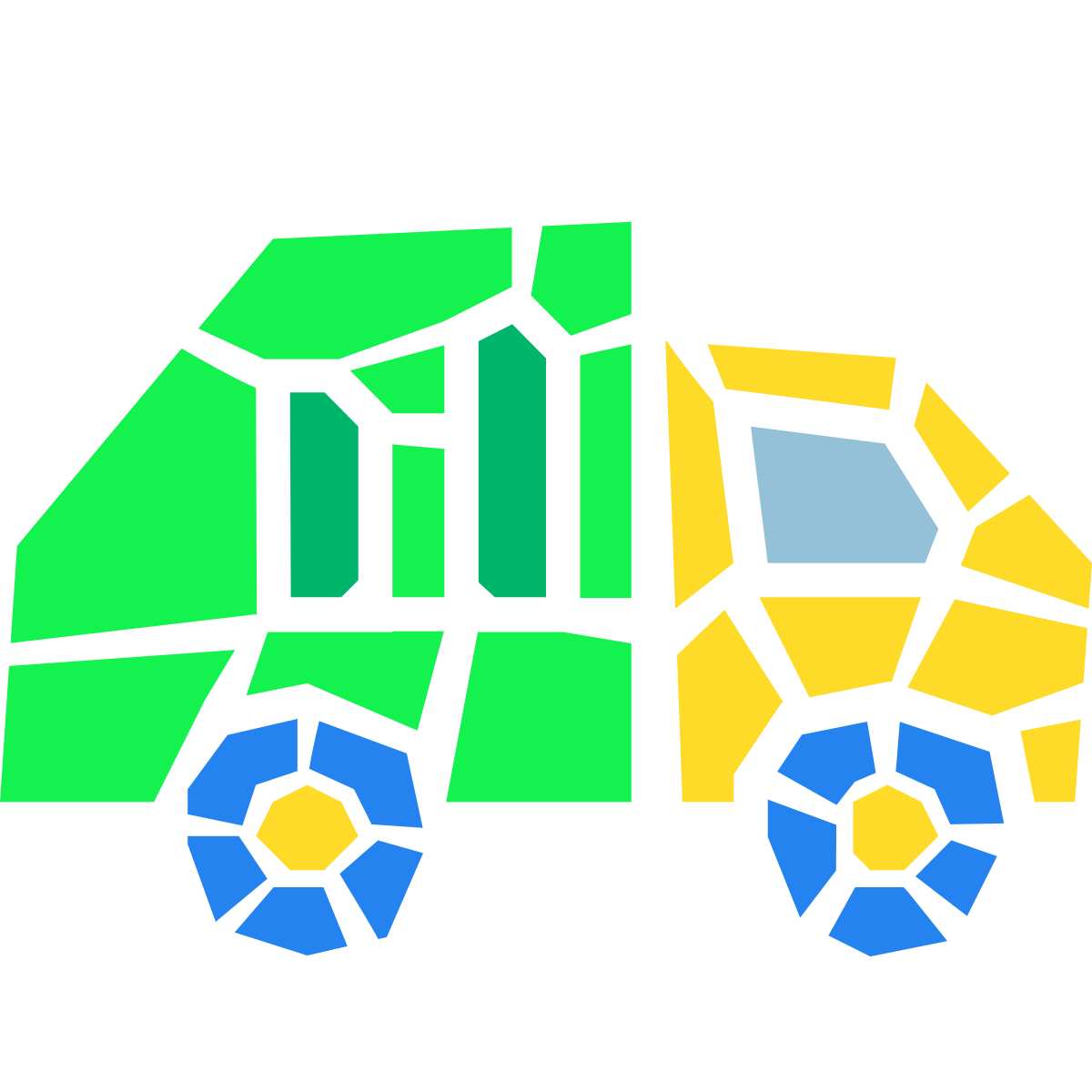 pieces style garbage truck icon